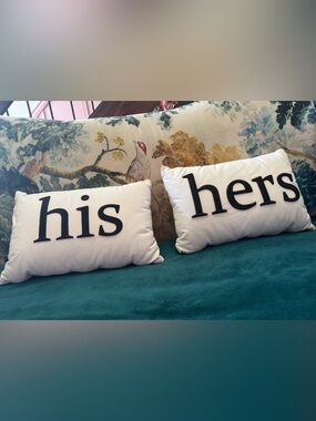 His & Hers decorative pillow set of 2